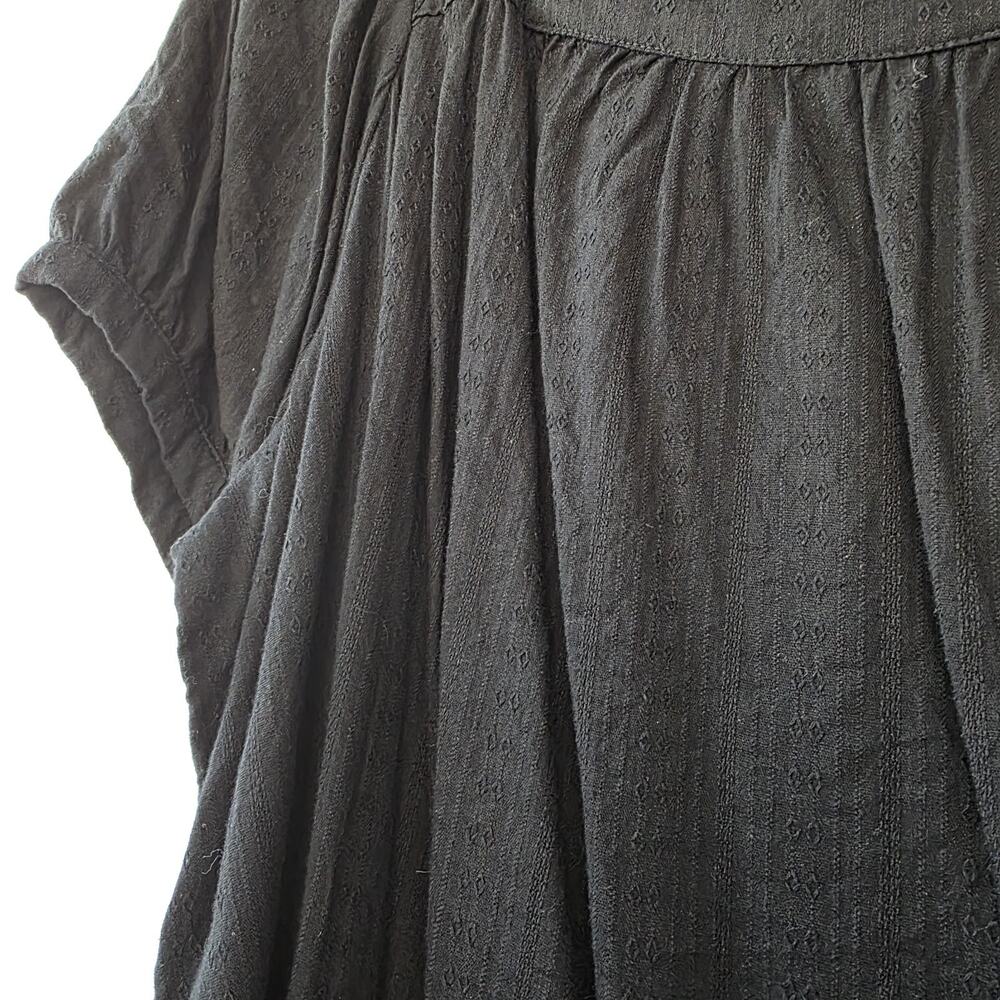 Old Navy Puff-Sleeve Dobby Mini Swing DressBlack Plus Size 2X Peasant Casual - Picture 6 of 12